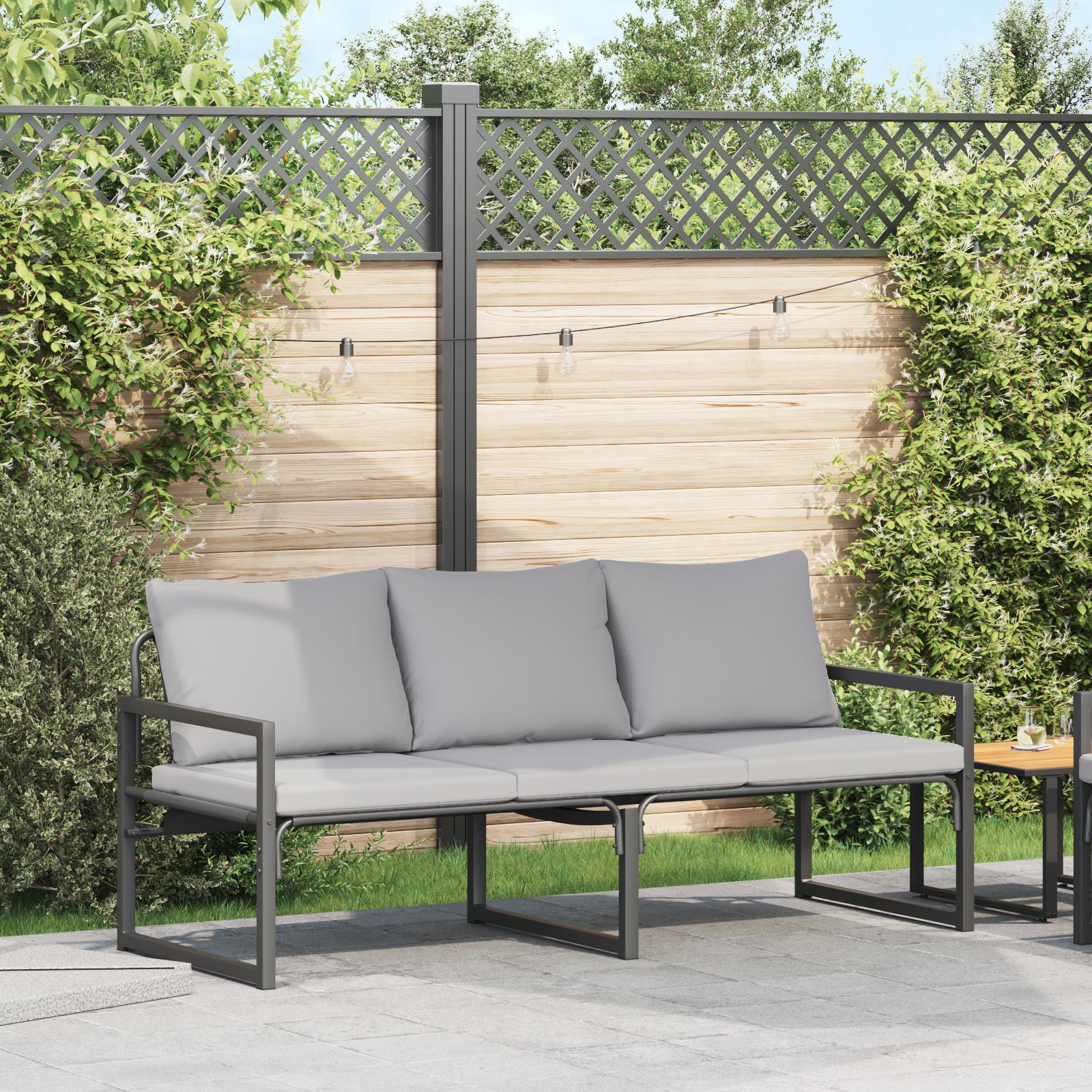 Havemøbler med pude Andet Sort 180 x 72.5 x 71 cm Stål
