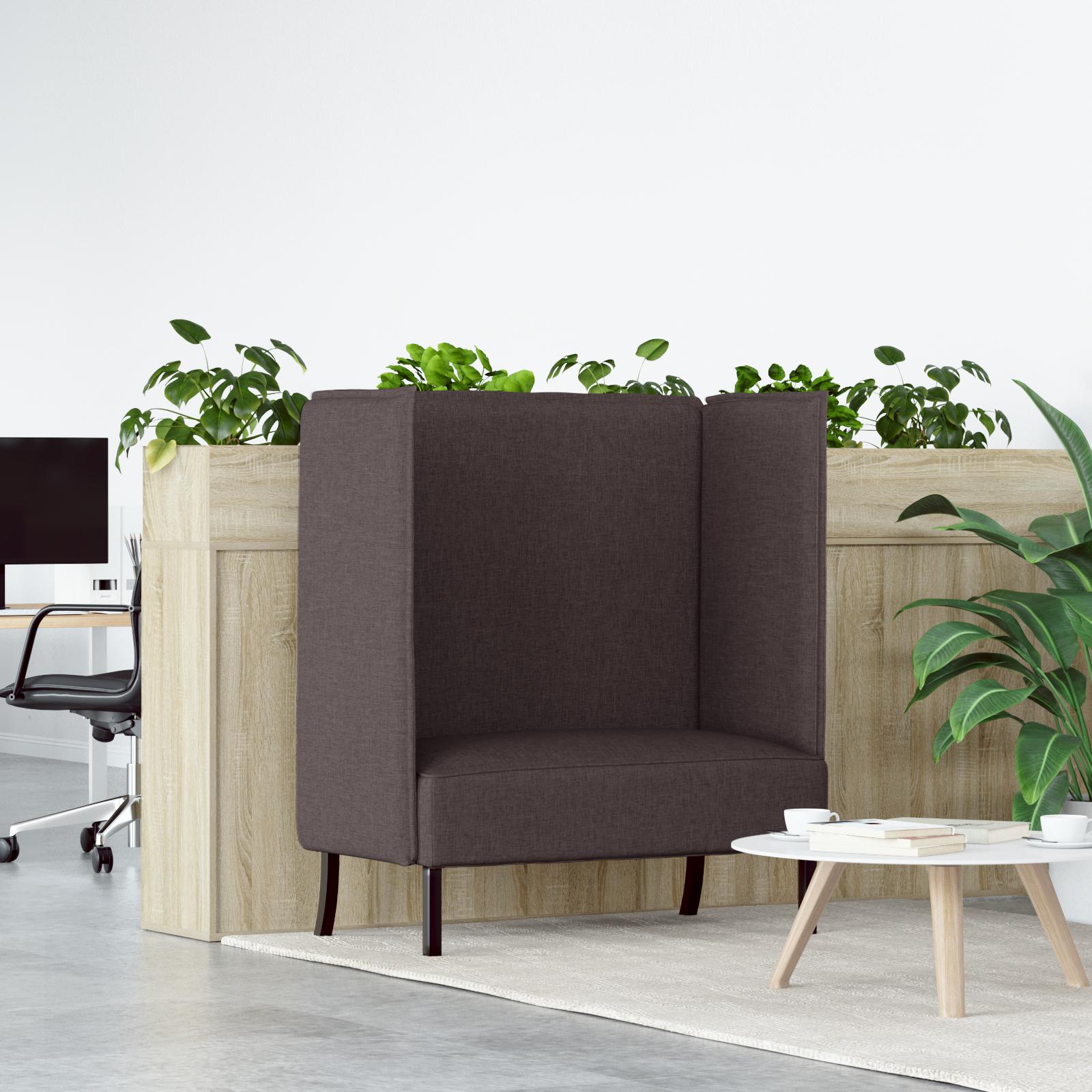 Højrygget Sofa Mørkebrun 109x56x121 cm Stof