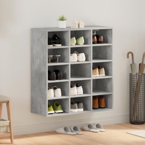 Sko skab med hylde Beton grå 52,5 x 30 x 50 cm Konstrueret træ