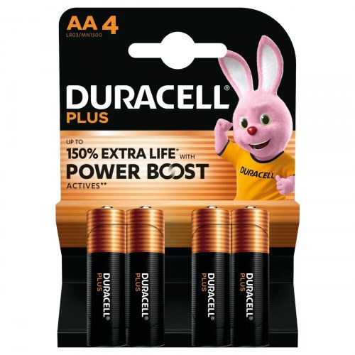 Batterier AA Duracell Plus LR06 - 1,5 V (4-pak)