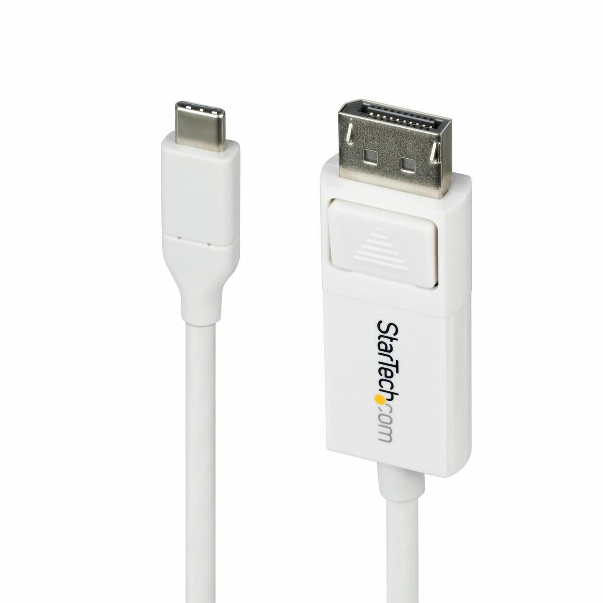 DisplayPort-kabel Startech USB-C til DisplayPort, hvid 1,9 m