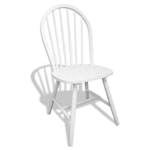 Spisebordsstole 6 stk. massivt træ hvid