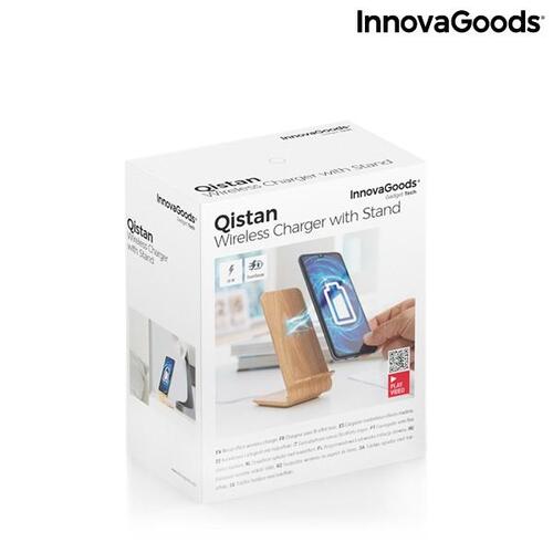 Trådløs oplader med træeffekt med støtte Qistan InnovaGoods