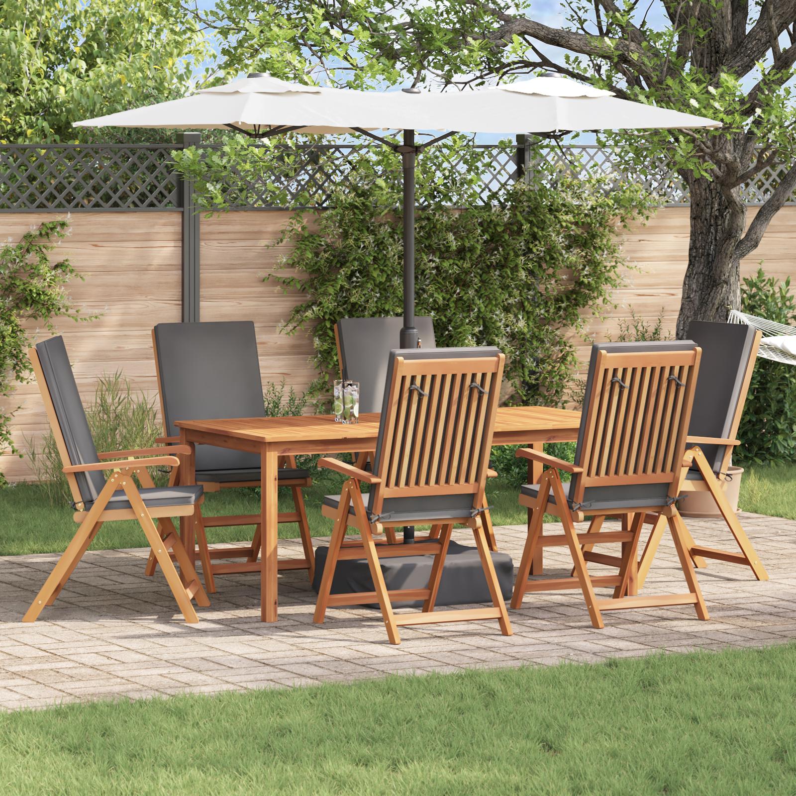 Have Stol med pude 6 stk Brun 57 x 71.5 x 104cm Massivt teaktræ