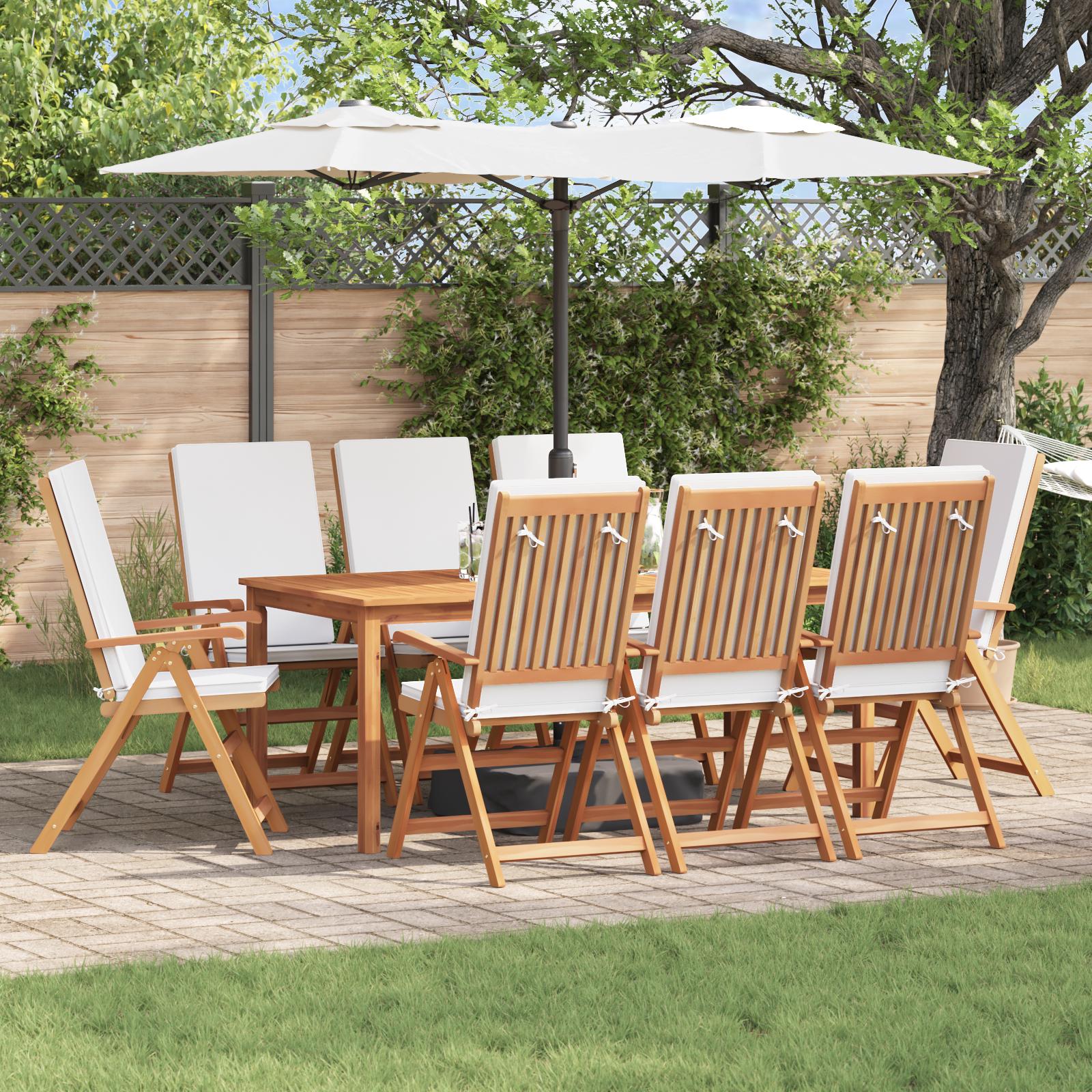Have Stol med pude 8 stk Brun 57 x 71.5 x 104cm Massivt teaktræ