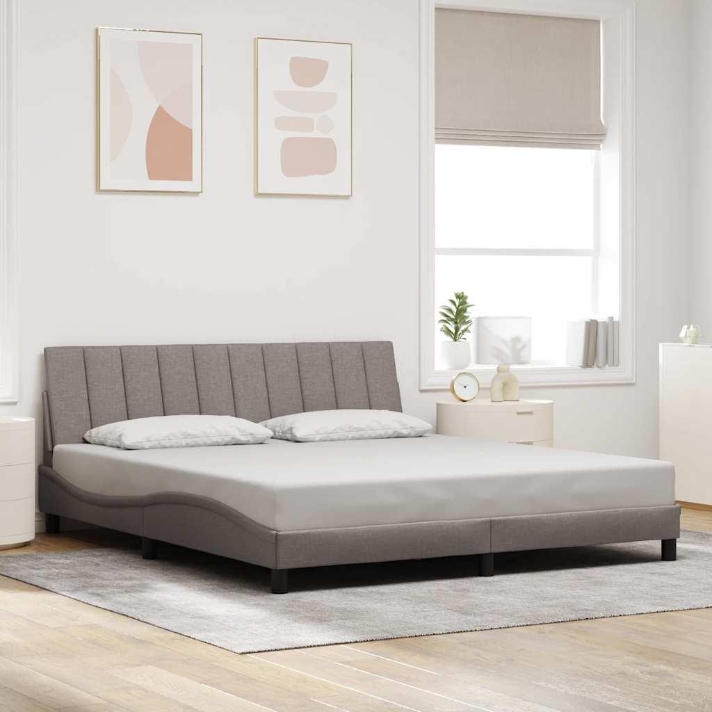 vidaXL sengeramme uden madras Hanko 180x200 cm stof gråbrun