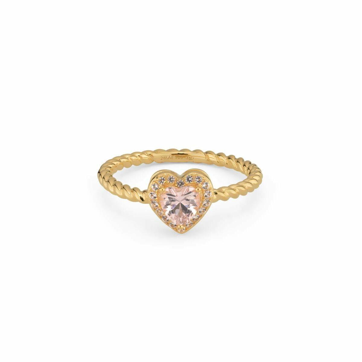 24KAE ring til kvinder 12469Y/54 - elegant hjerte-design