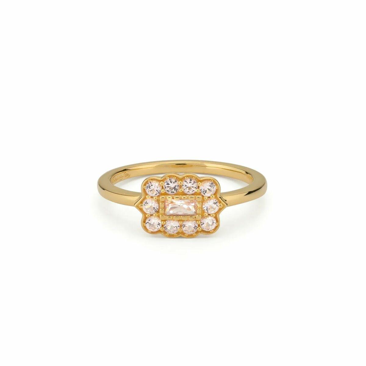 24KAE ring til kvinder 12494Y/56 - elegant guldfarvet med klare sten