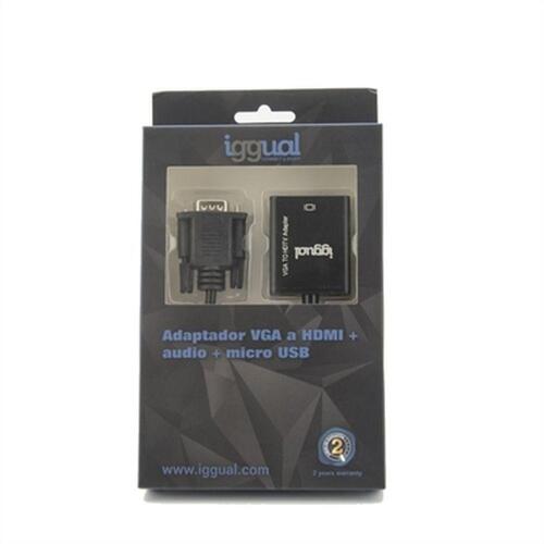 HDMI adapter kabel iggual IGG317297 - VGA til HDMI med lyd og micro USB
