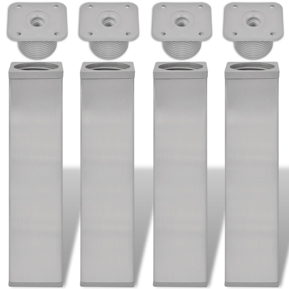 Sofaben 4 stk Sølv 38 x 38 x 180 mm Jern