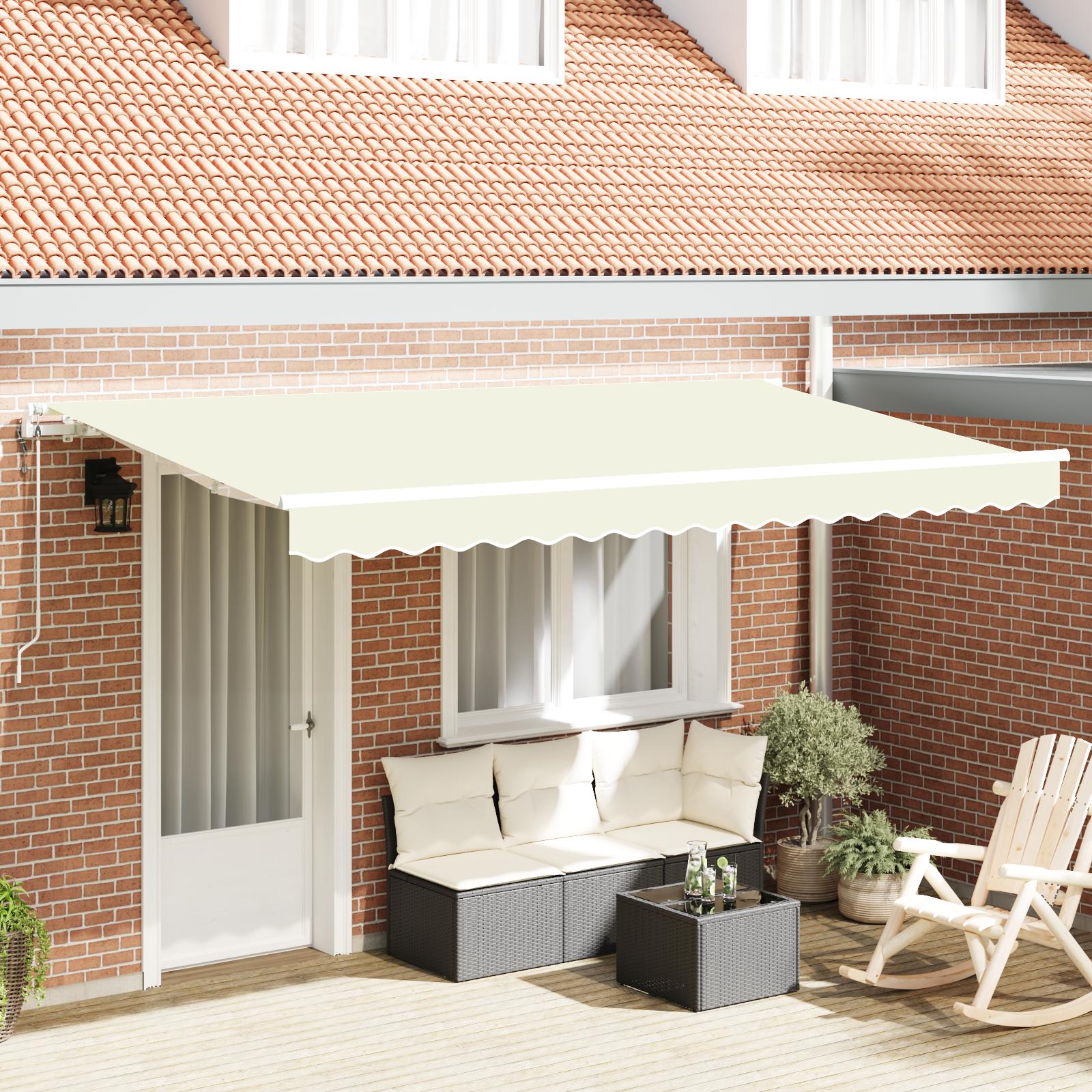 Utrækkelig Markise Creme 350 x 200 cm Polyester og Aluminium