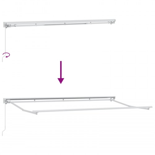 Utrækkelig Markise Stribet Blå og hvid 400 x 200 cm Stof