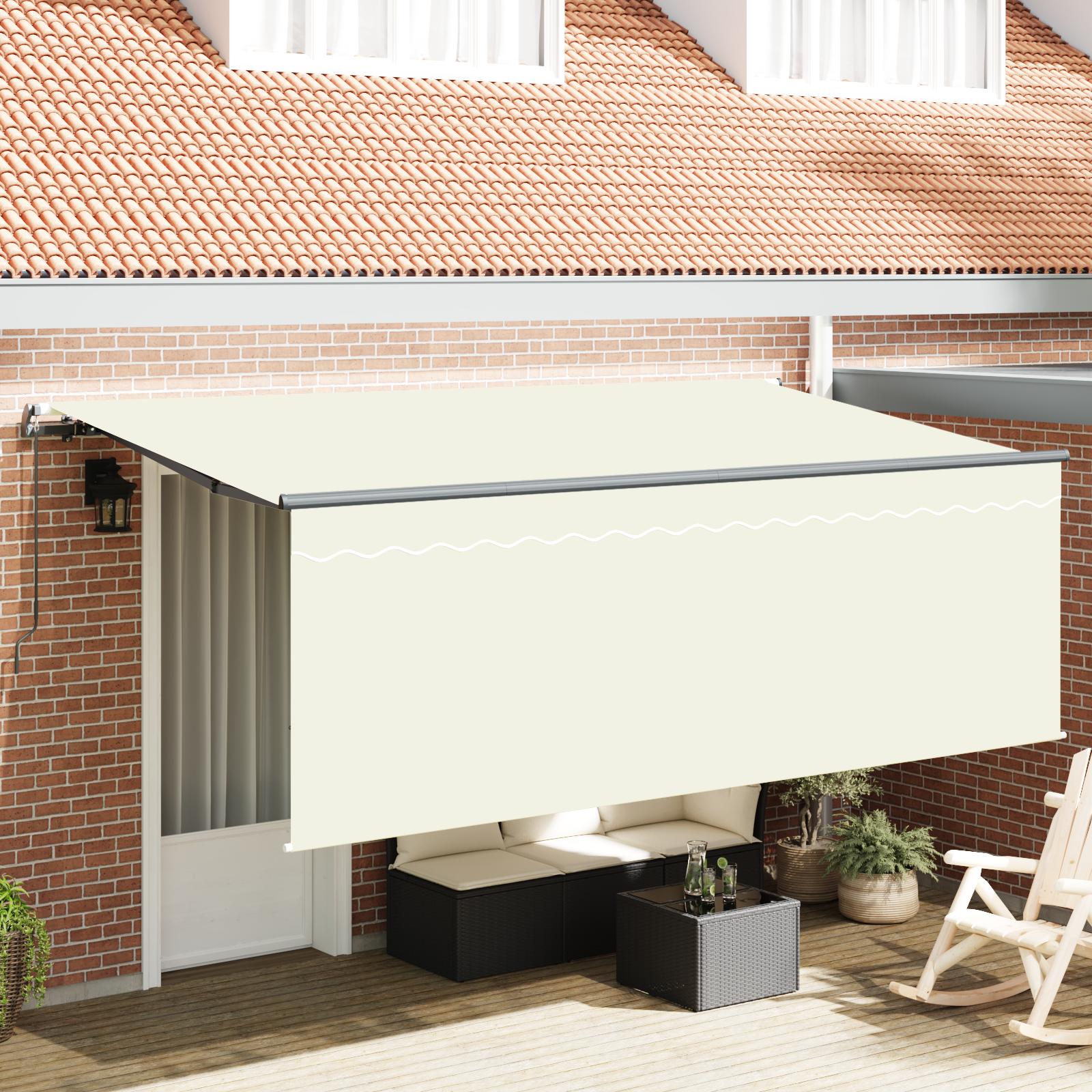Udtrækkelig Markise Creme Og Antracit Og Brun 400 X 200 Cm