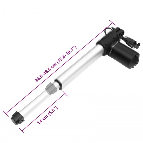Lineær aktuator Sort og sølv Medium Metal