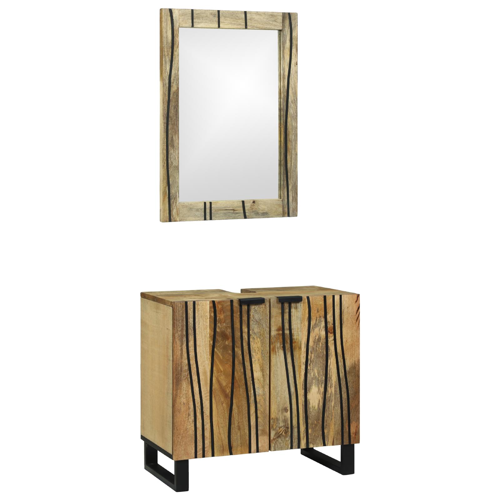 Badeværelsesmøbel sæt med hylde 2 stk Brun 62 x 33 x 58 cm