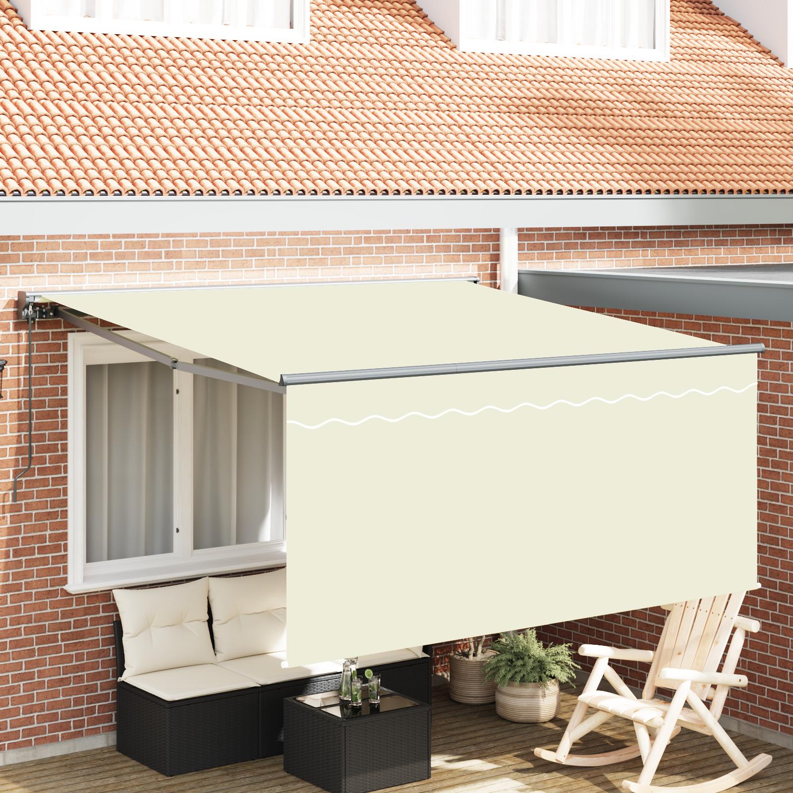 Utrækkelig Markise Creme 300 x 250 cm Stof