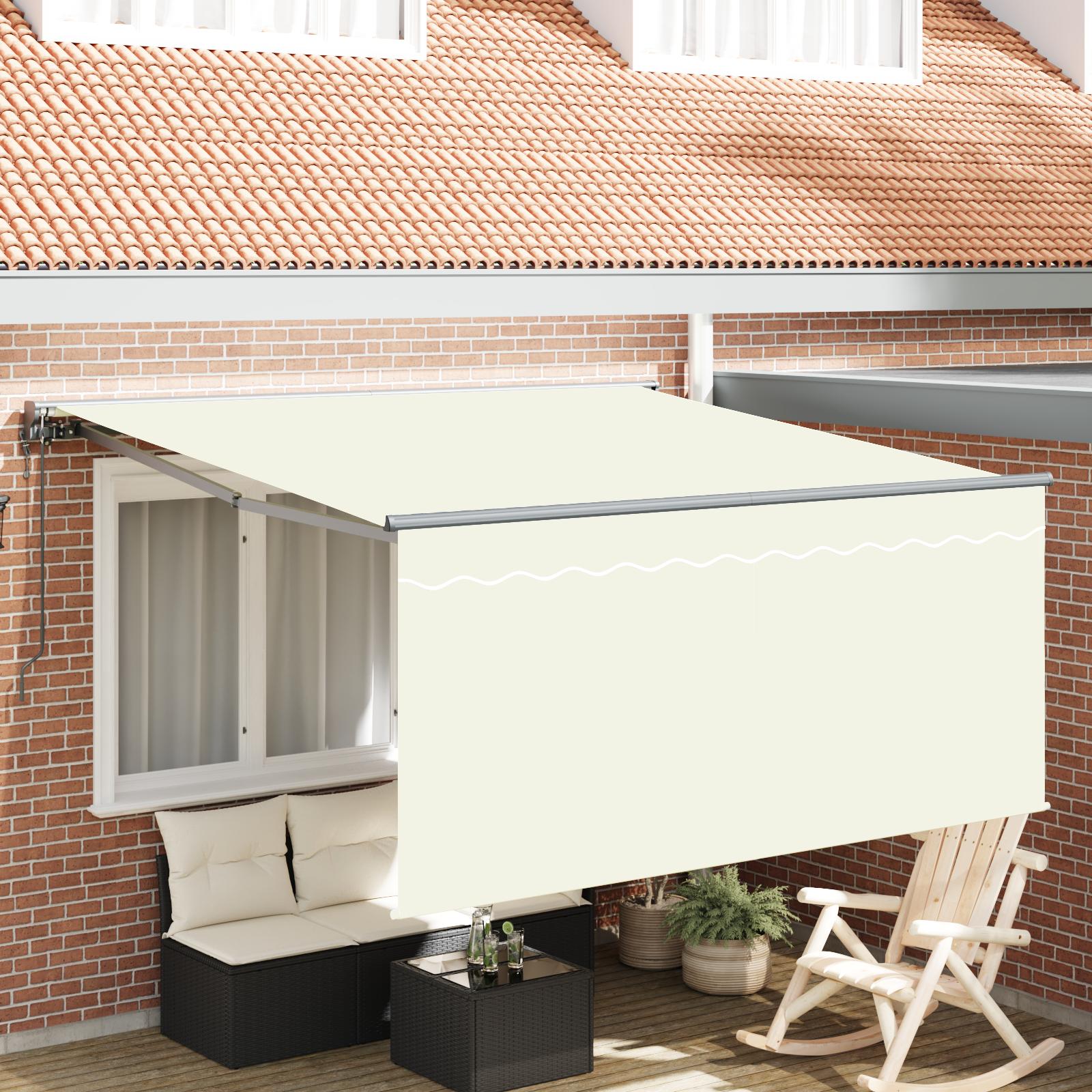 Utrækkelig Markise Creme 300 x 250 cm Stof