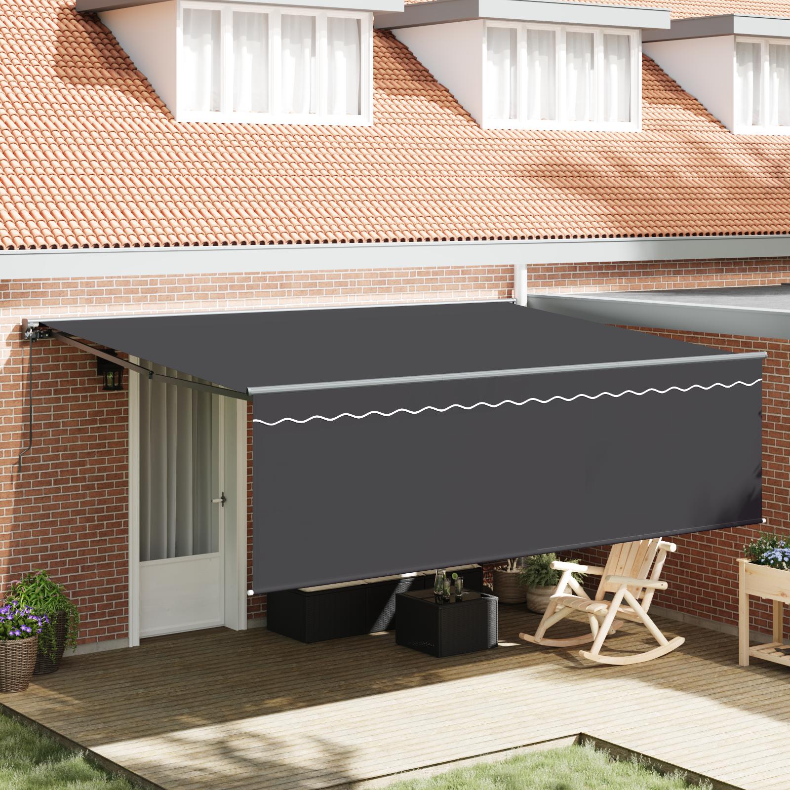 Utrækkelig Markise Antracit 450 × 300 cm Stof