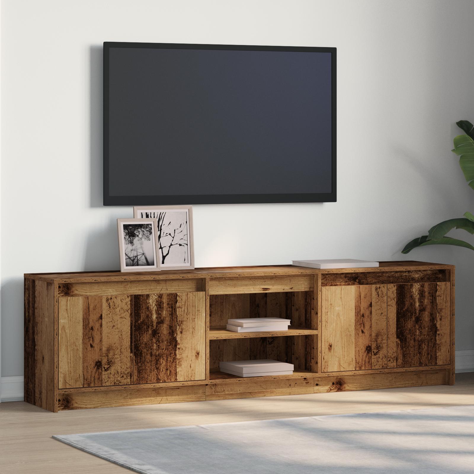 TV-enheder - 2 stk væghængte TV-borde i brun konstrueret træ, 180 × 34 × 50 cm
