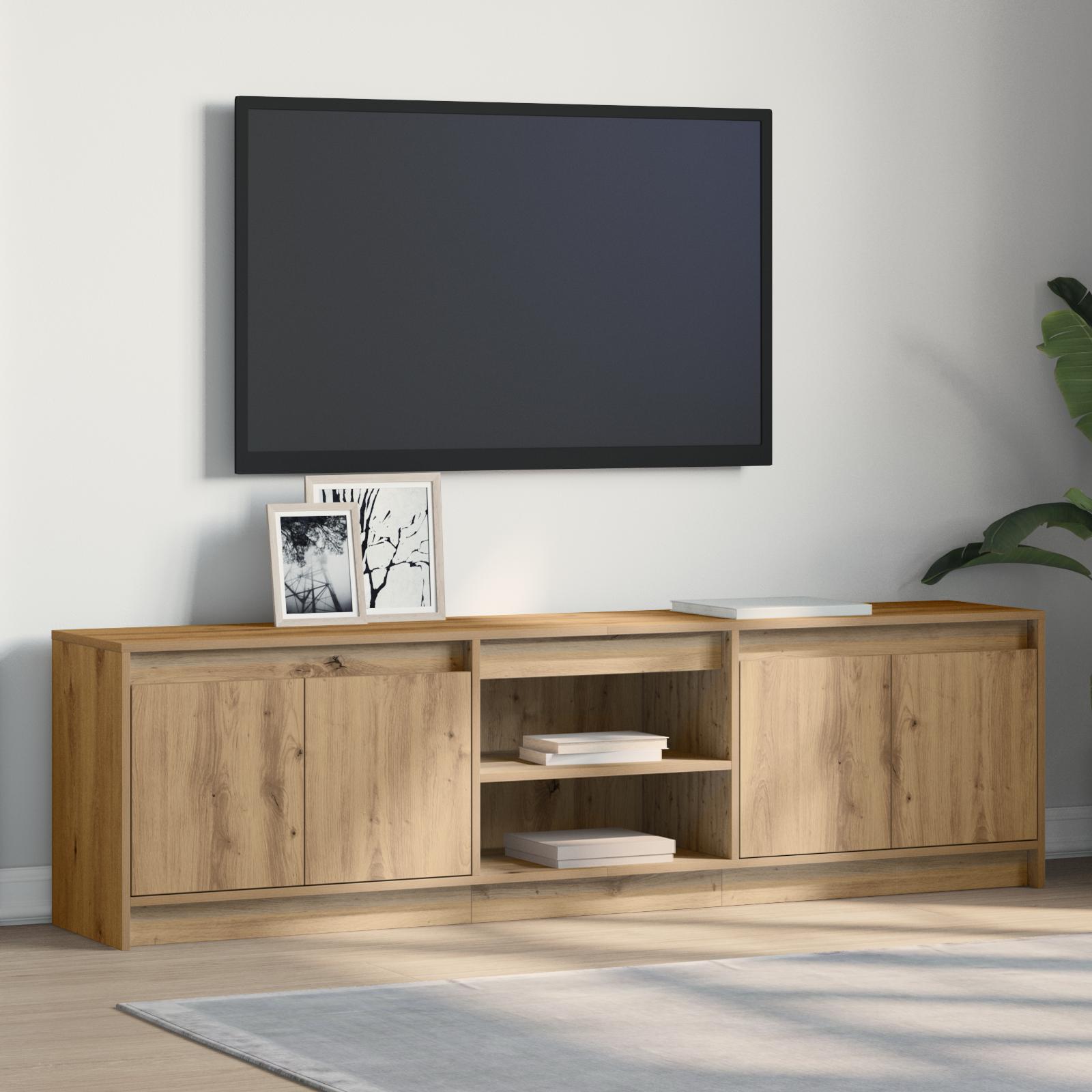 TV-enheder 2 stk - brun, væghængt mediabænk i konstrueret træ 180 × 34 × 50 cm