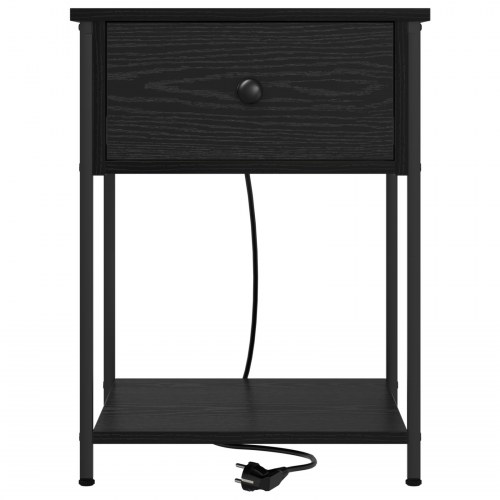 Natborde 2 stk. med opladningsstation - sort eg 42 x 41 x 56 cm