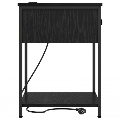 Natborde 2 stk. med opladningsstation - sort eg 42 x 41 x 56 cm