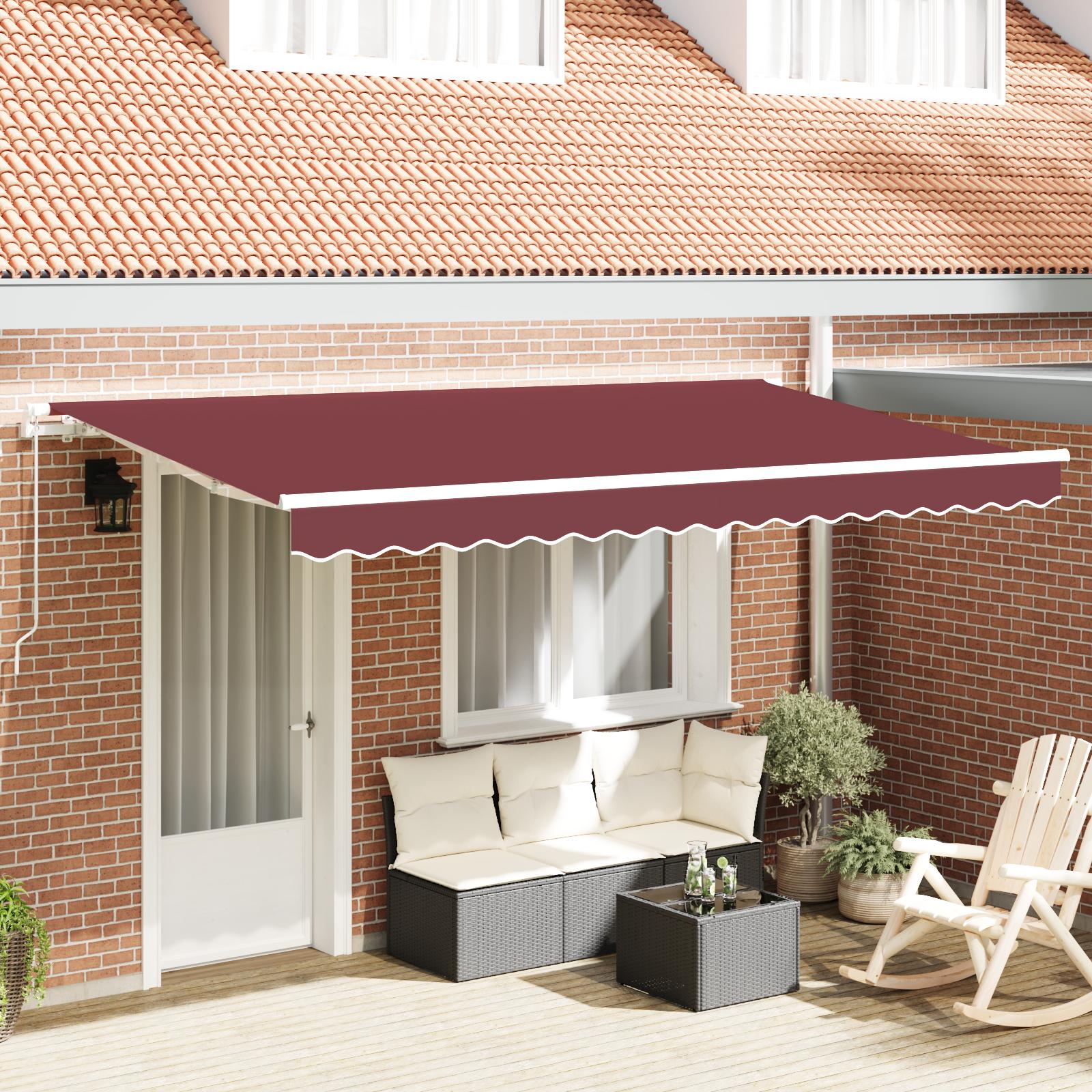 Udtrækkelig markise bordeaux 400 x 200 cm til terrasse og have