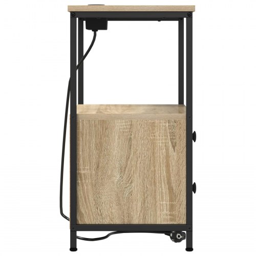 Sengeborde med opladningsstation 2 stk. - Sonoma eg 40 x 31 x 60 cm