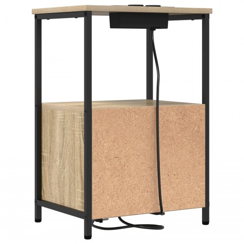 Sengeborde med opladningsstation 2 stk. - Sonoma eg 40 x 31 x 60 cm