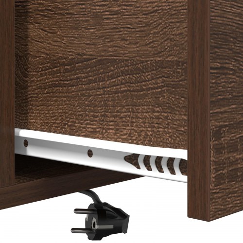 Natborde med opladningsstation 2 stk. brun eg 40 x 31 x 60 cm