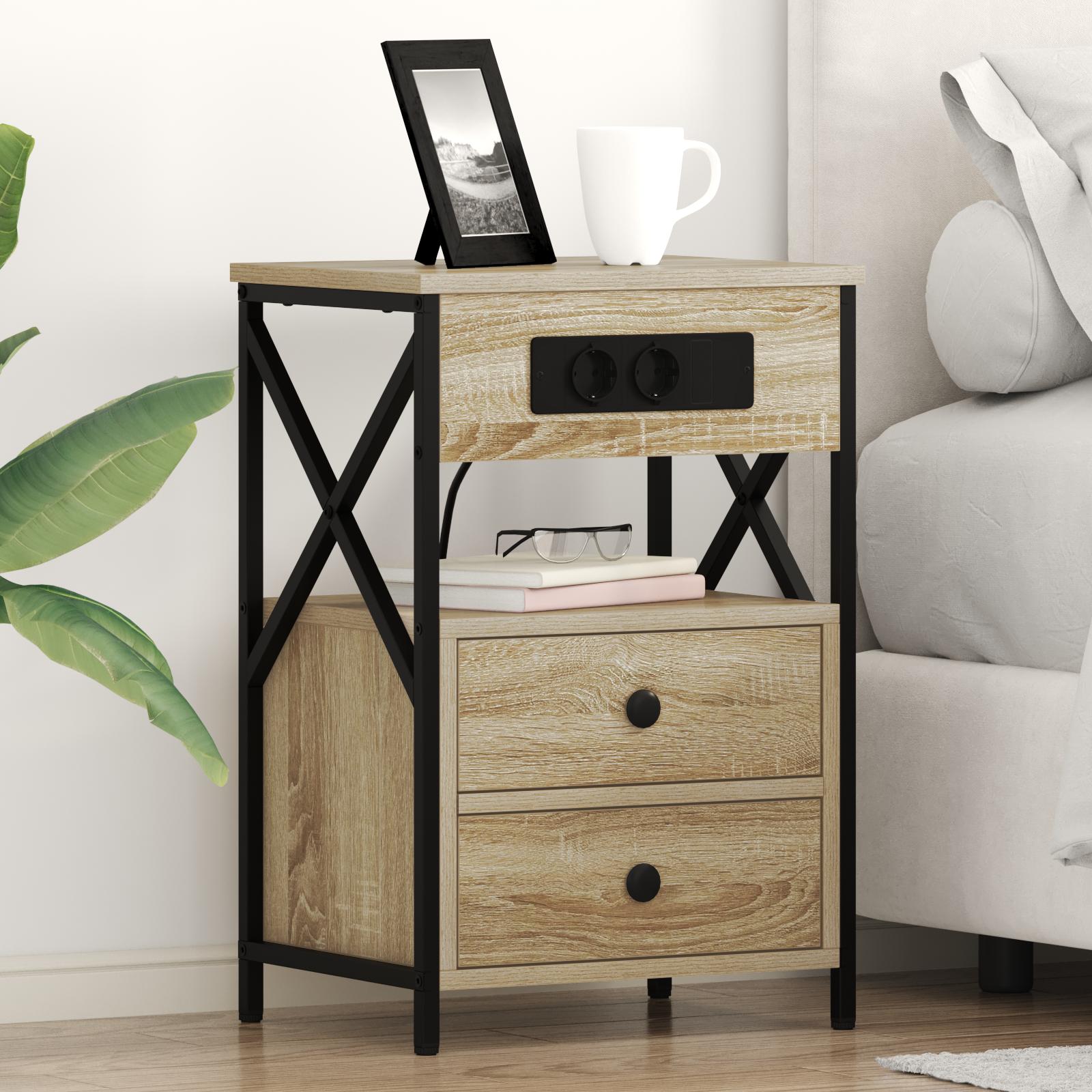 Natskab med Lade Station 2 stk Sonoma eg 40 x 31 x 60 cm
