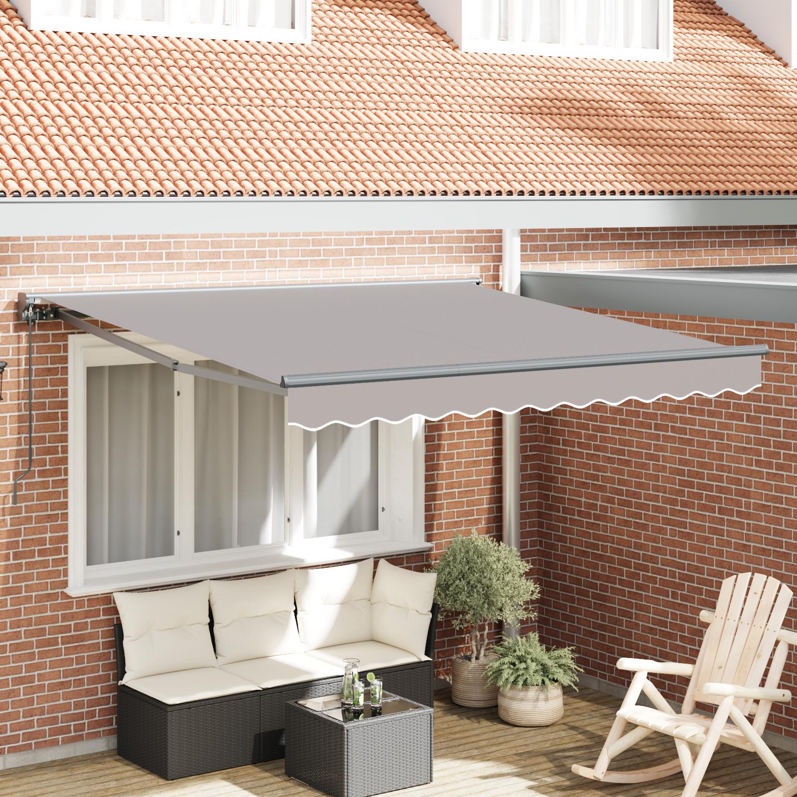 Utrækkelig Markise Lysegrå 300x250 cm Stof