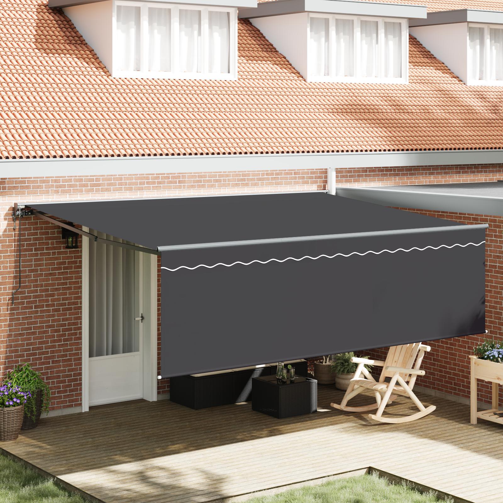 Utrækkelig Markise Antracit 450 × 300 cm Stof