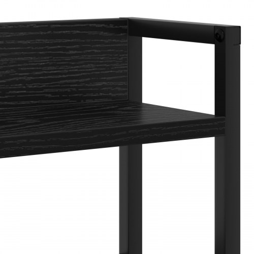 Opbevaringshovedgavl med LED og opladningsstation - sort eg, 200 cm