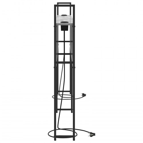 Opbevarings-sengegavl med opladningsstation - grå sonoma eg, 183 cm