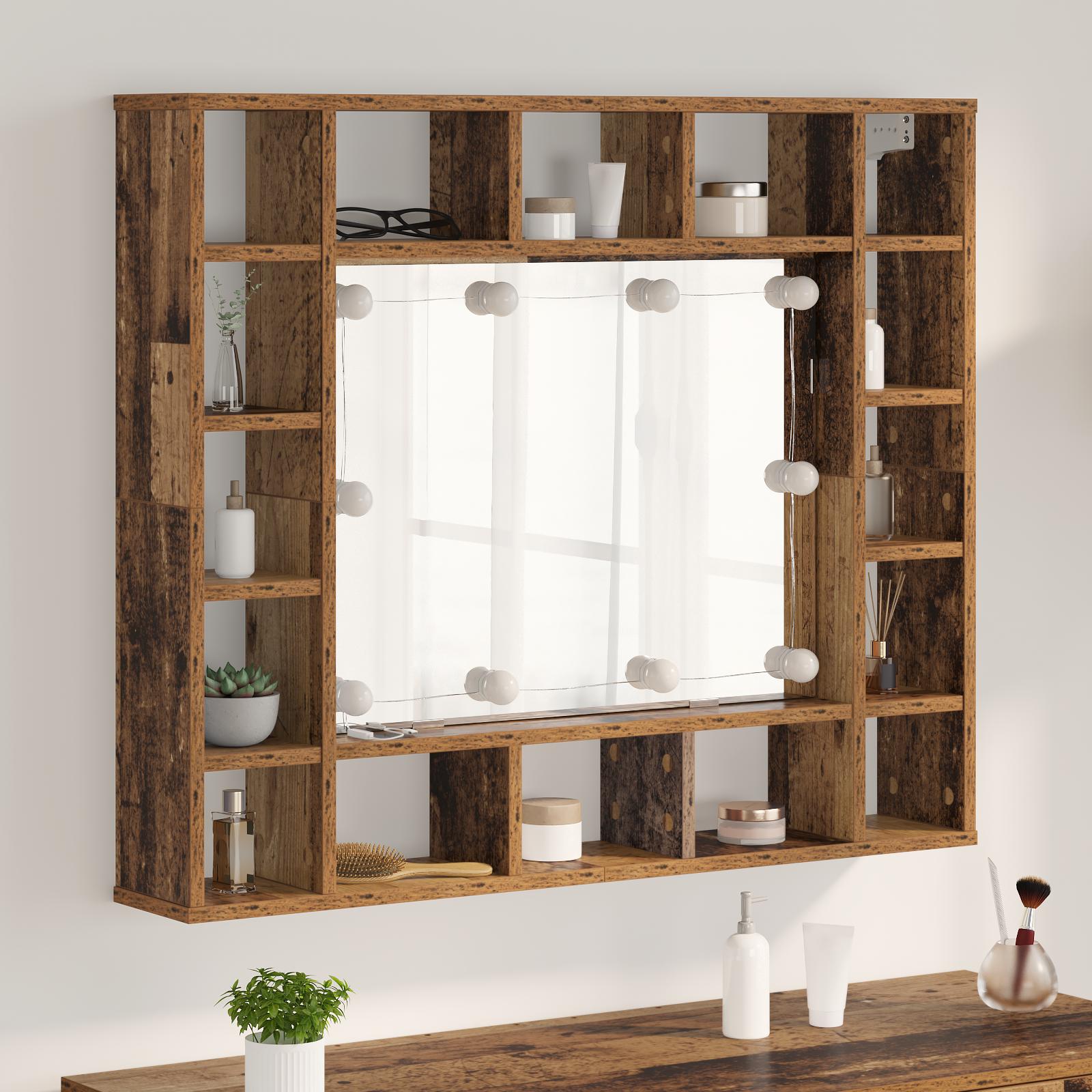 Spejlskab Gammelt træ 91 x 15 x 76.5 cm Konstrueret træ
