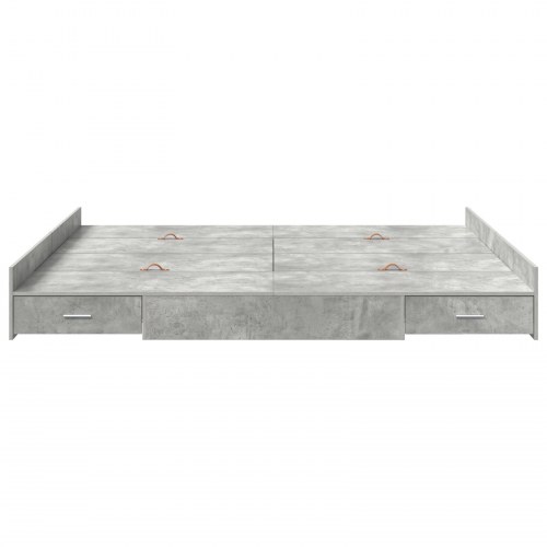 Sengeramme med opbevaring Betongrå 180 x 200 cm Konstrueret træ