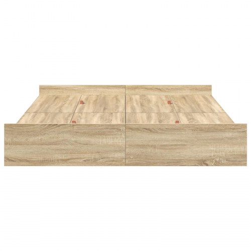 Sengeramme med opbevaring med hovedgærde Sonoma-eg 150 x 200 cm