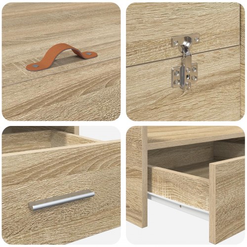 Sengeramme med opbevaring med hovedgærde Sonoma-eg 150 x 200 cm