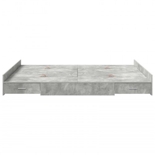 Sengeramme med opbevaring Betongrå 140 x 200 cm Konstrueret træ