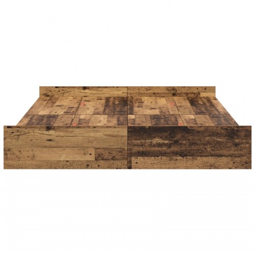 Sengeramme med opbevaring med skuffe Gammelt træ 140 x 200 cm