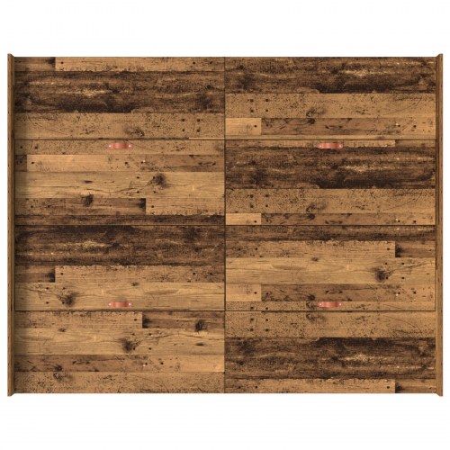 Sengeramme med opbevaring med skuffe Gammelt træ 140 x 200 cm