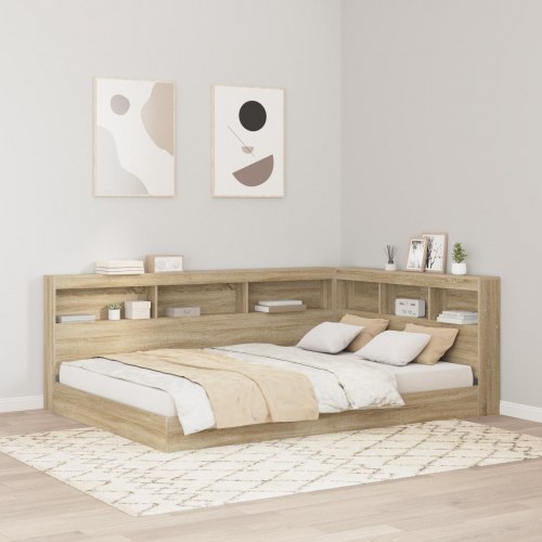 Opbevaringssengegavl L-formet Sonoma eg - 217,5 x 157,5 x 76,5 cm
