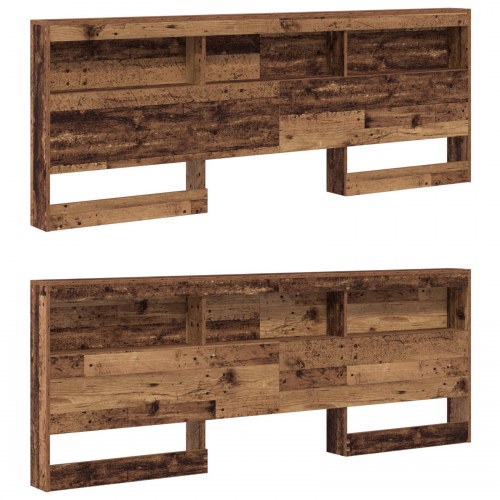 Opbevaringshovedgavl i gammelt træ-look - 217,5 x 197,5 x 76,5 cm
