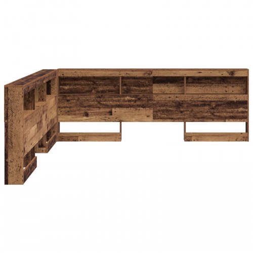 Opbevaringshovedgavl i gammelt træ-look - 217,5 x 197,5 x 76,5 cm