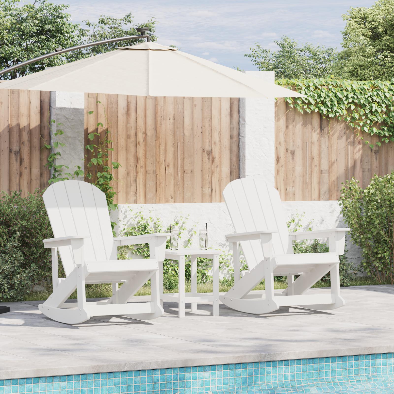 Adirondack Gyngestole 2 pcs Hvid HDPE