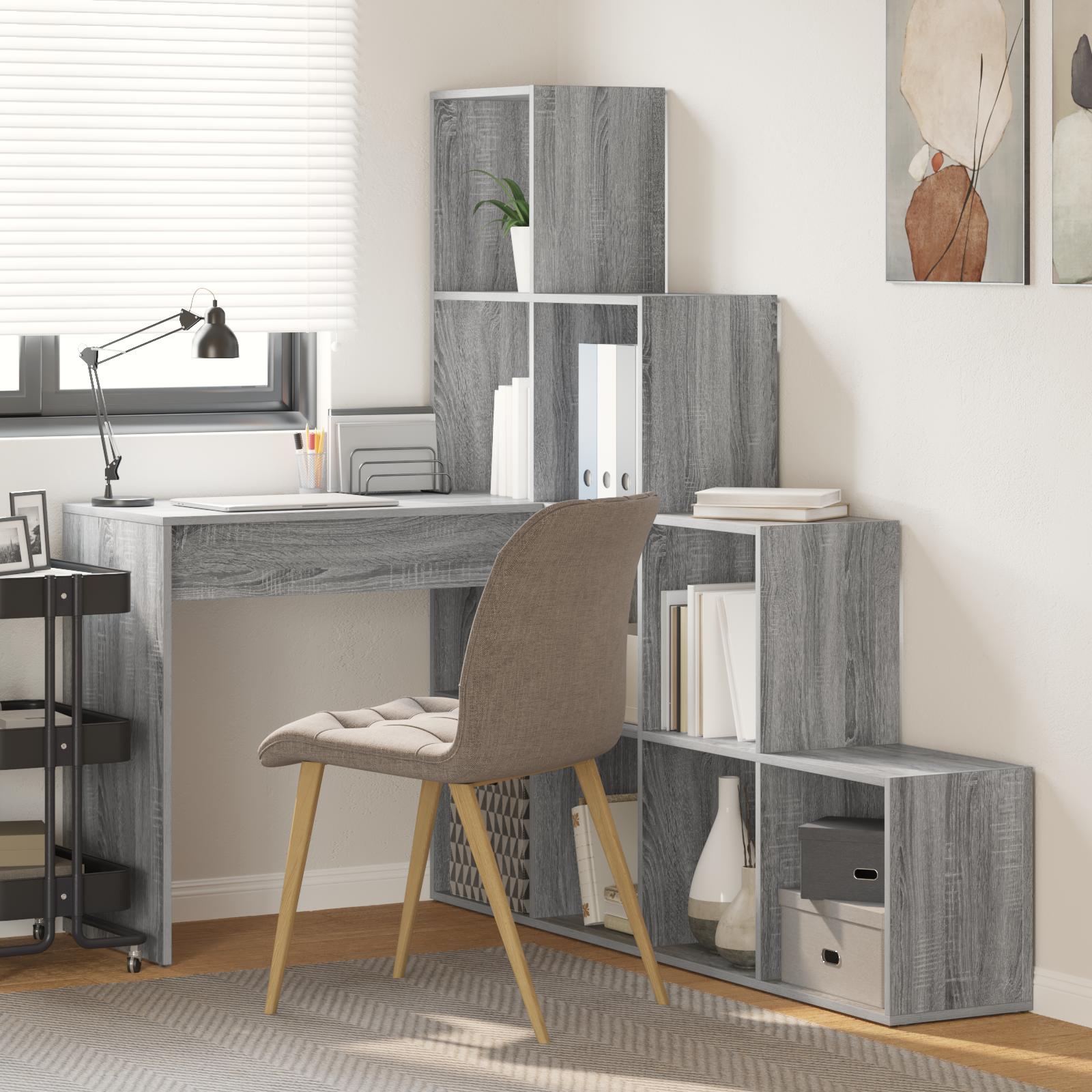 Hjørneskrivebord Grå sonoma-eg 101,5 x 149,5 x 149,5 cm