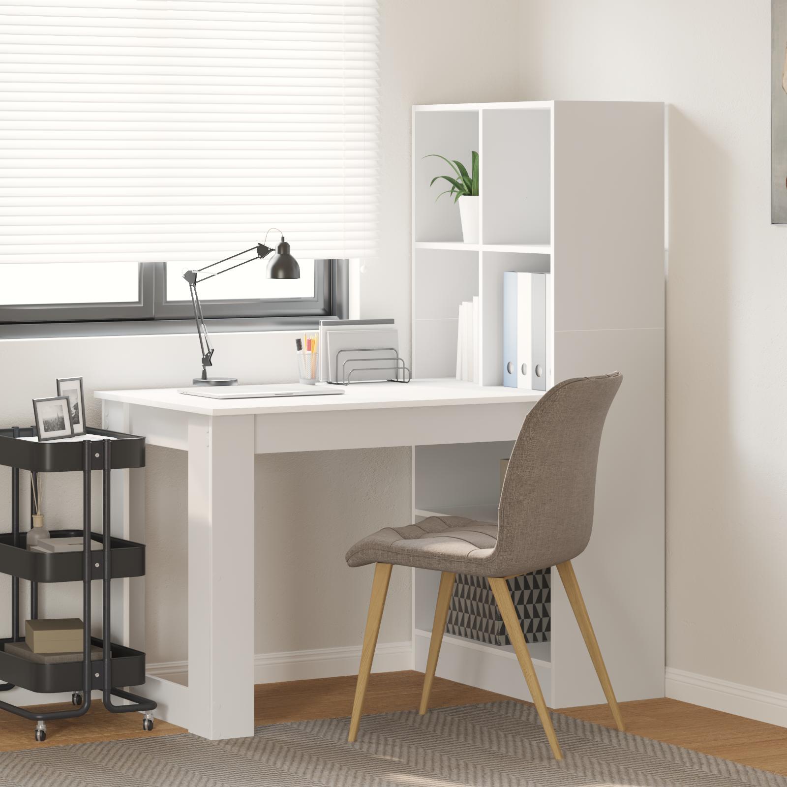Bord Hvid 122 X 67 X 145 Cm Konstrueret Træ Og Spånplade