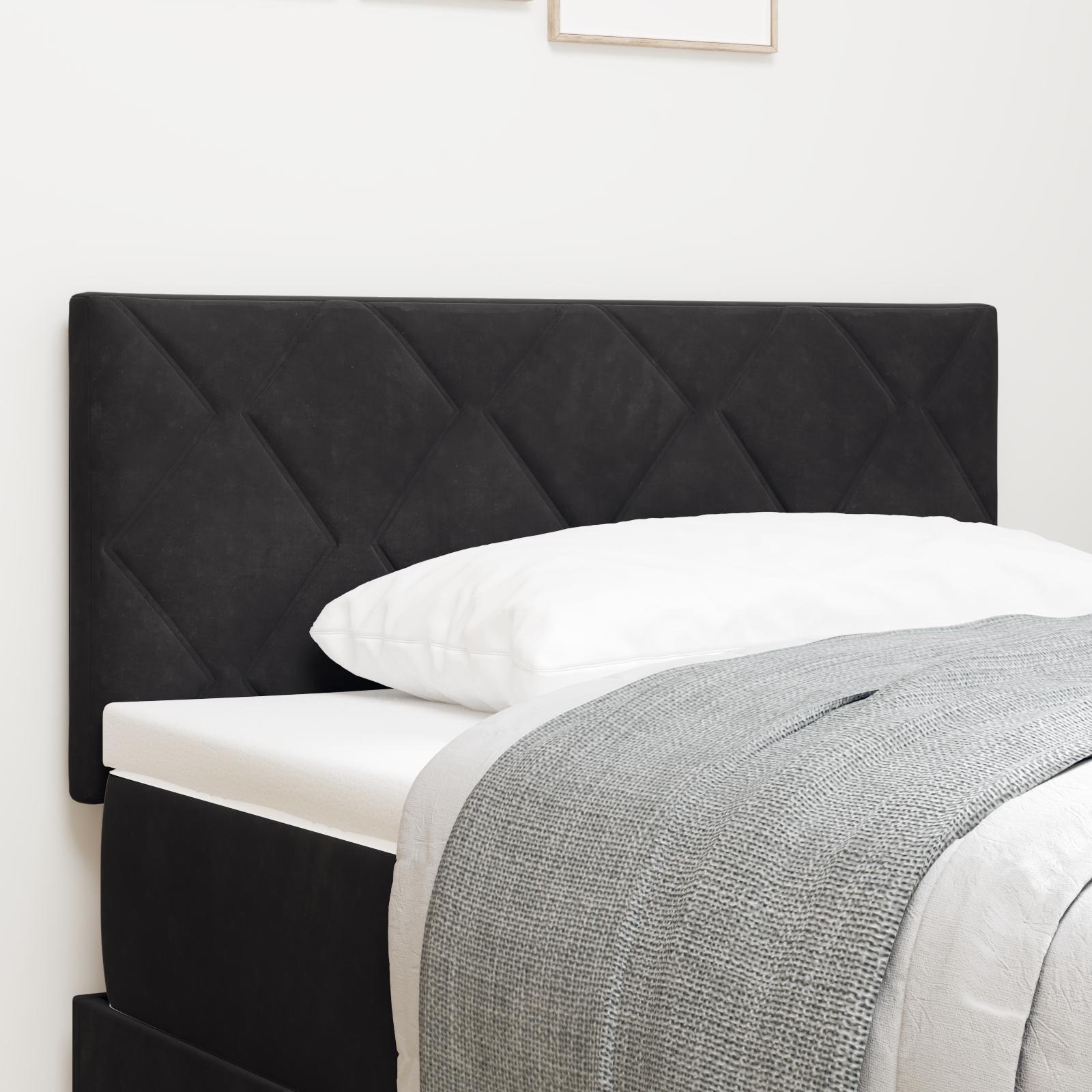 LED-sengegavl med LED -strimmellys Argyle Sort 100 cm FlÃ¸jl