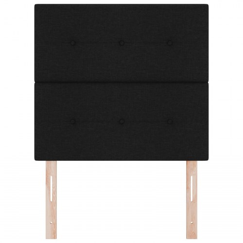 LED-sengegavl sort 100 cm - stof